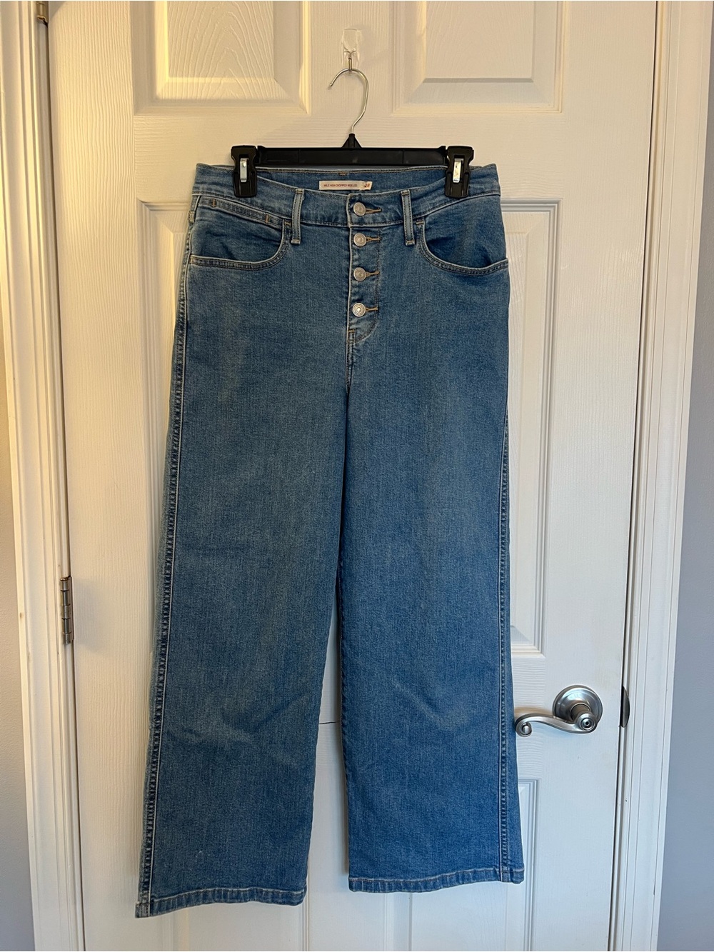 Levi's Button-Fly Wide-Leg Jeans - Medium Blue